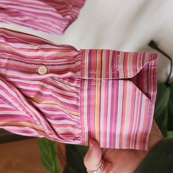 Polo Ralph Lauren pink vertical stripes men's casual button-down shirt, XL - Picture 4 of 9